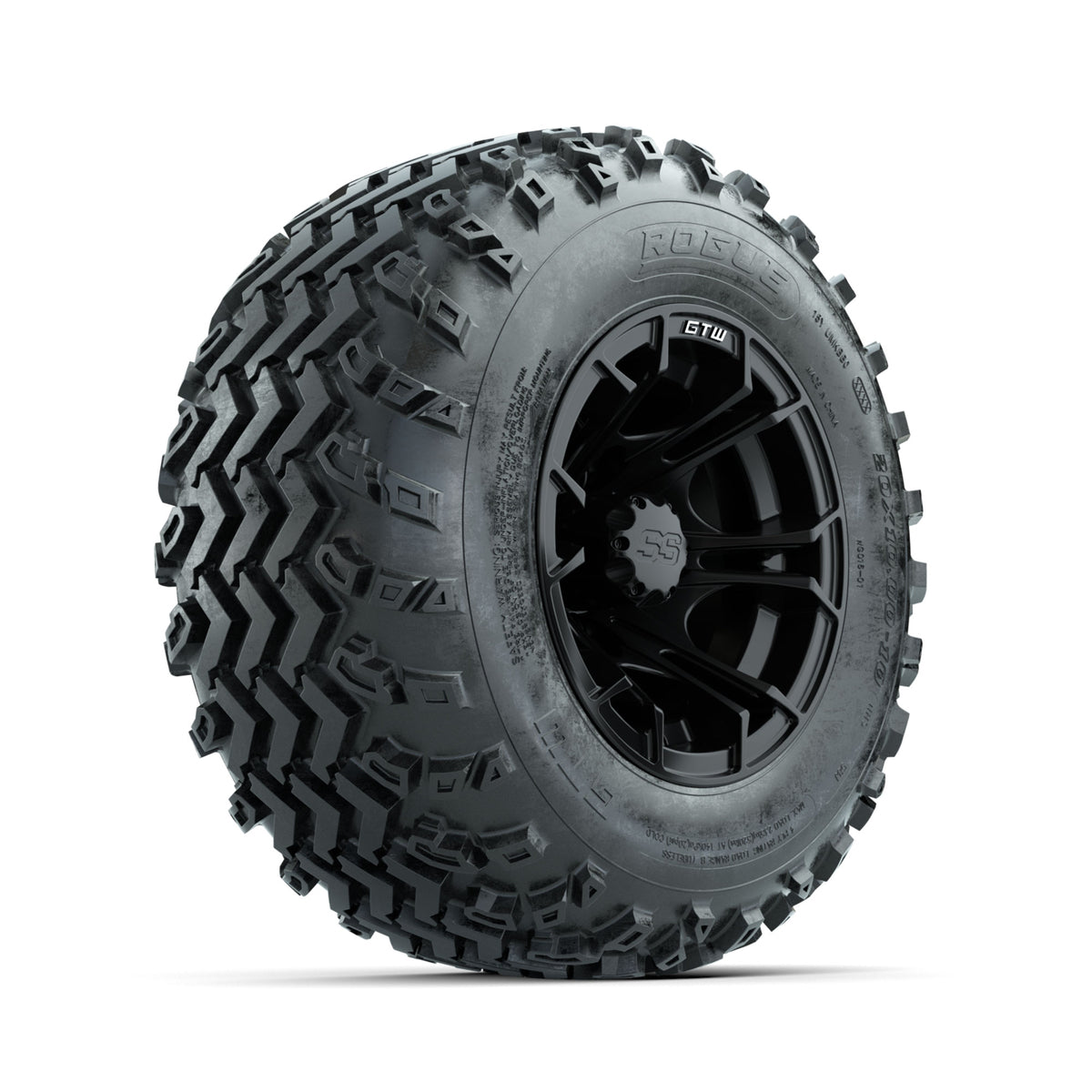GTW Spyder Matte Black 10 in Wheels with 20x10.00-10 Rogue All Terrain Tires ‚Äì Full Set