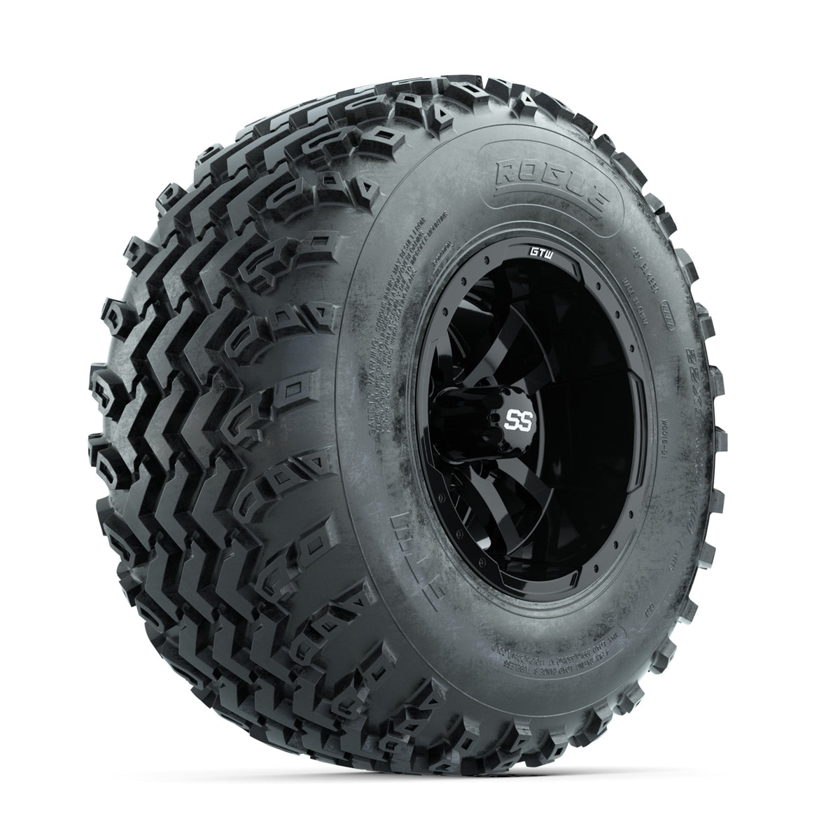 GTW Storm Trooper Black 10 in Wheels with 22x11.00-10 Rogue All Terrain Tires ‚Äì Full Set
