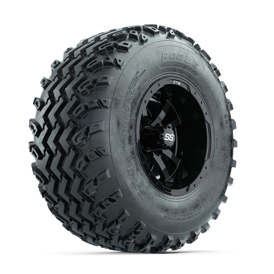 GTW Storm Trooper Black 10 in Wheels with 22x11.00-10 Rogue All Terrain Tires ‚Äì Full Set