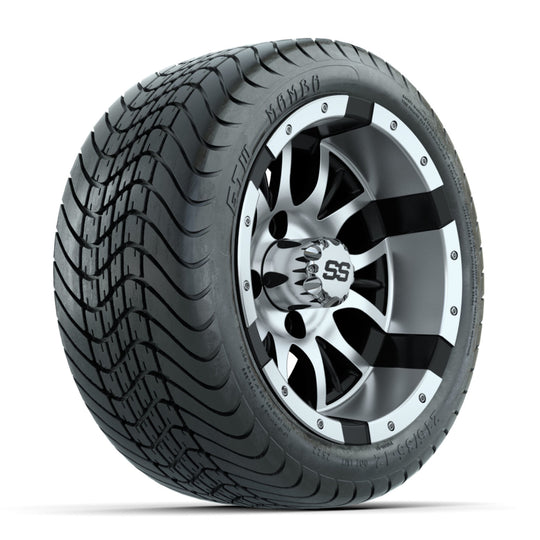 GTW Diesel Machined/Black 12 in Wheels with 215/35-12 Mamba Street Tires ‚Äì Full Set