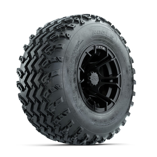 GTW Spyder Matte Black 10 in Wheels with 22x11.00-10 Rogue All Terrain Tires ‚Äì Full Set