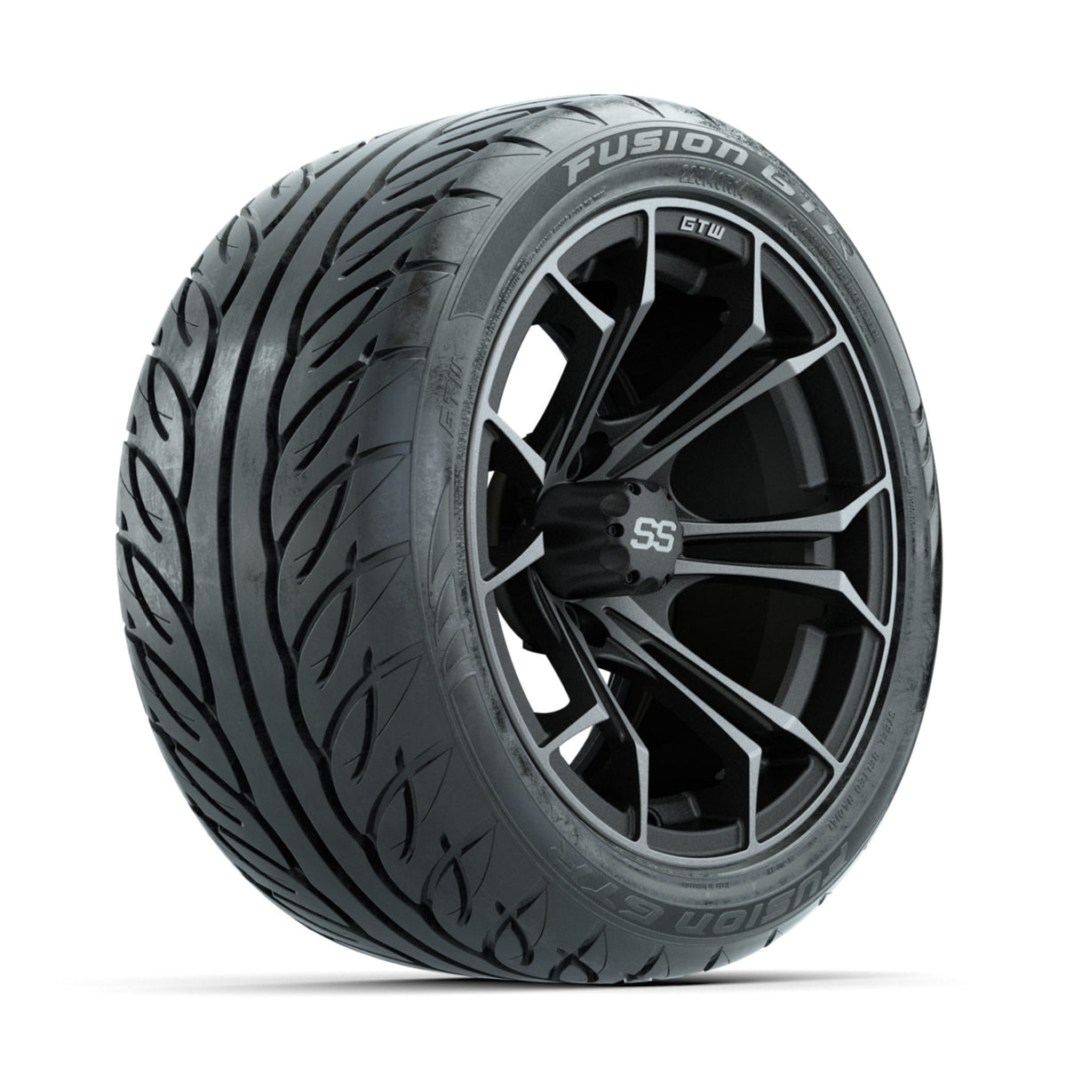 GTW Spyder Matte Grey 14 in Wheels with 225/40-R14 Fusion GTR Street Tires ‚Äì Full Set