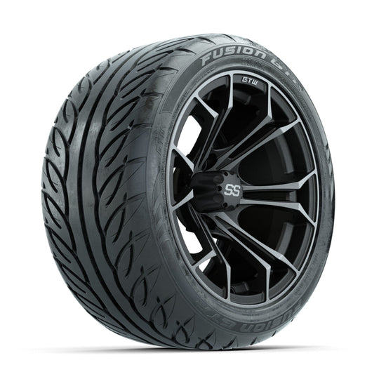 GTW Spyder Matte Grey 14 in Wheels with 225/40-R14 Fusion GTR Street Tires ‚Äì Full Set