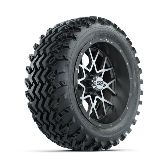 GTW Vortex Machined/Matte Grey 14 in Wheels with 23x10.00-14 Rogue All Terrain Tires ‚Äì Full Set