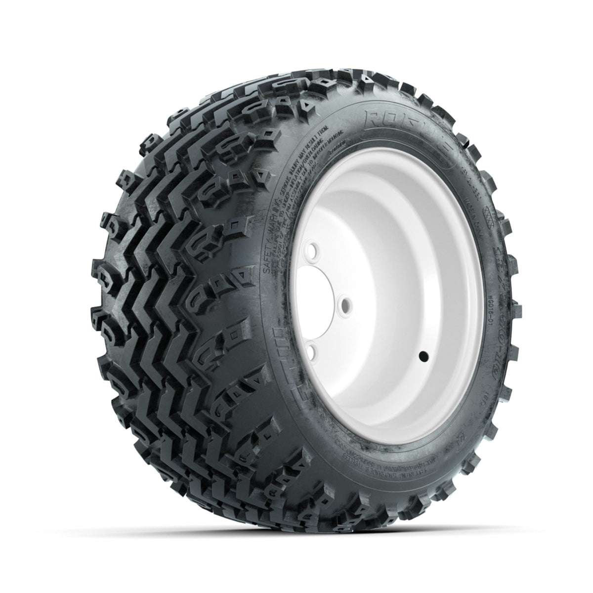 GTW Steel White Centered 10 in Wheels with 18x9.50-10 Rogue All Terrain Tires ‚Äì Full Set