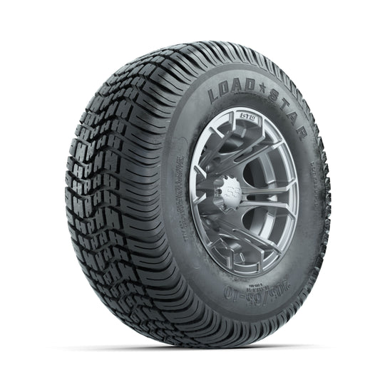 GTW Spyder Silver Brush 10 in Wheels with 20x10-10 Barrage Mud Tires ‚Äì Full Set