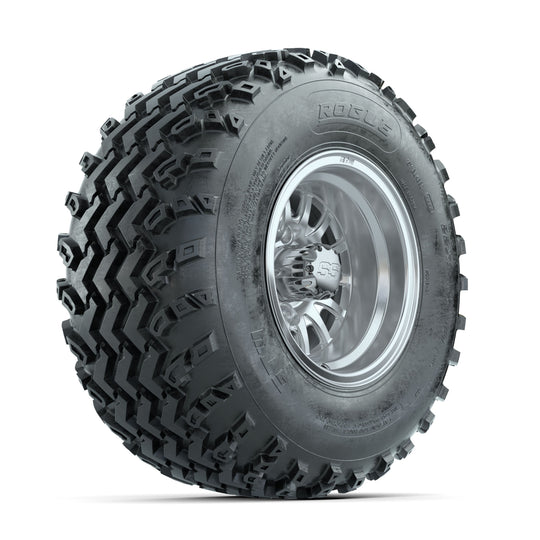 GTW Medusa Machined/Silver 10 in Wheels with 22x11.00-10 Rogue All Terrain Tires ‚Äì Full Set