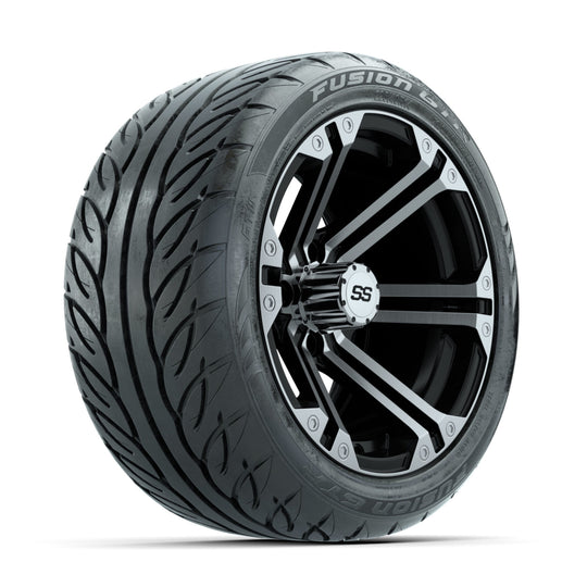 GTW Specter Machined/Black 14 in Wheels with 225/40-R14 Fusion GTR Street Tires ‚Äì Full Set