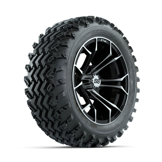GTW Spyder Machined/Black 14 in Wheels with 23x10.00-14 Rogue All Terrain Tires ‚Äì Full Set