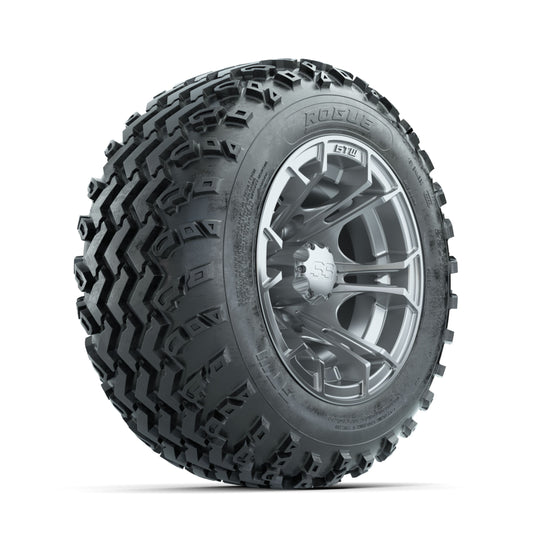 GTW Spyder Silver 12 in Wheels with 22x11.00-12 Rogue All Terrain Tires ‚Äì Full Set