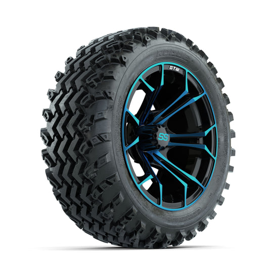 GTW Spyder Blue/Black 14 in Wheels with 23x10.00-14 Rogue All Terrain Tires ‚Äì Full Set