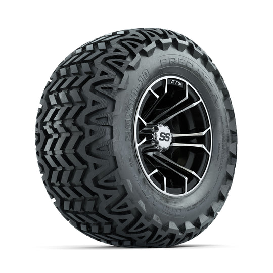 GTW Spyder Machined/Black 10 in Wheels with 20x10-10 Predator All Terrain Tires ‚Äì Full Set