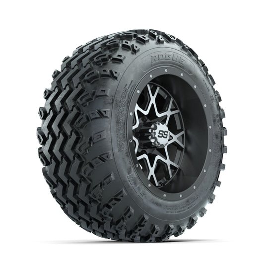GTW Vortex Machined/Matte Grey 12 in Wheels with 22x11.00-12 Rogue All Terrain Tires ‚Äì Full Set