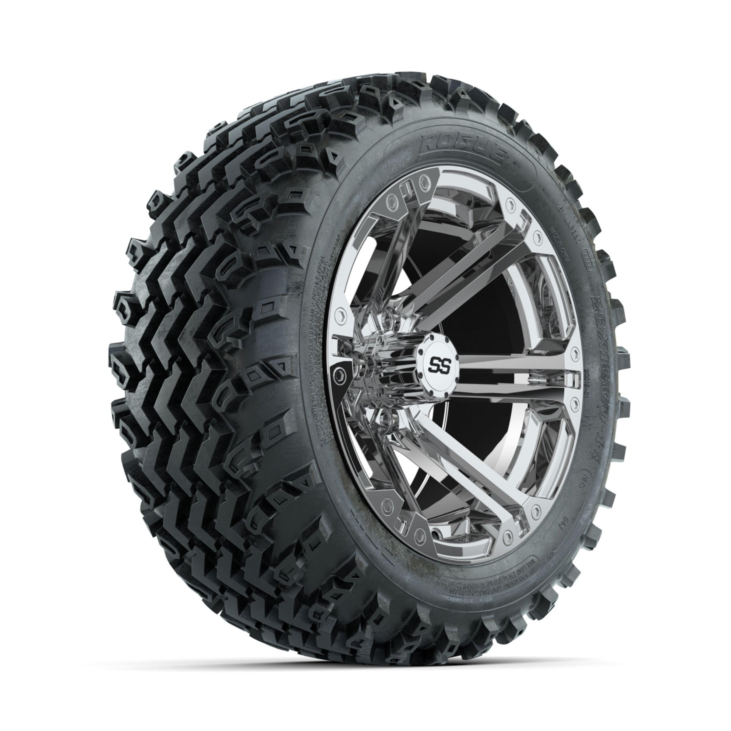 GTW Specter Chrome 14 in Wheels with 23x10.00-14 Rogue All Terrain Tires ‚ Full Set
