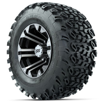 GTW Specter Black and Machined 10 in Wheels with 20 in Duro All-Terrain Tires - Set of 4