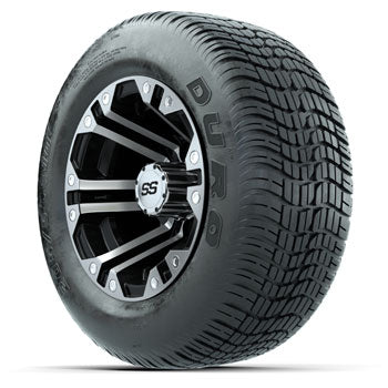 GTW Specter Black and Machined 10 in Wheels with 20 in Duro Lo-Pro Street Tires - Set of 4