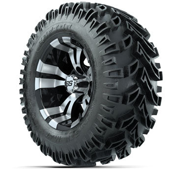 GTW Vampire Black and Machined 12 in Wheels with 23 in Raptor Mud Tires - Set of 4
