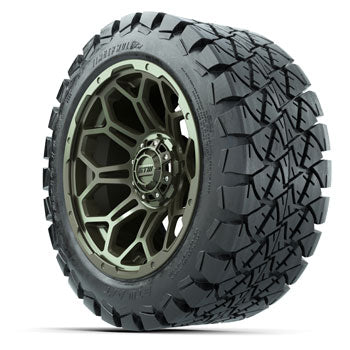 GTW Bravo Matte Recon Green 14 in Wheels with 22 in Timberwolf Mud Tires - Set of 4