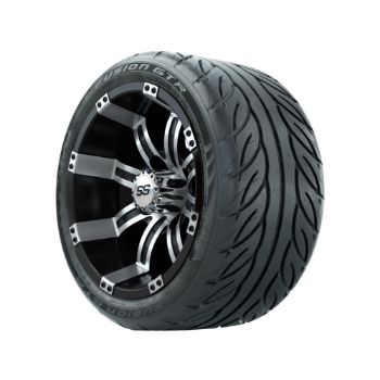 12" GTW Tempest Black/Machined Wheels with Fusion GTR Street Tires