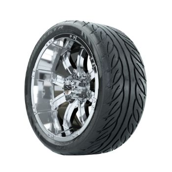 14 inch GTW Tempest Chrome Wheels with Fusion GTR Street Tires