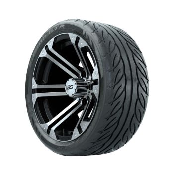 14 inch GTW Specter Machined/Black Wheels with Fusion GTR Street Tires