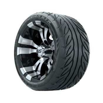 12 inch GTW Vampire Machined/Black Wheels with Fusion GTR Street Tires