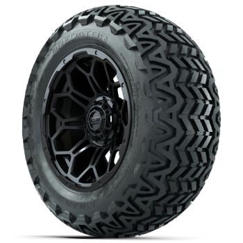 Set of 4 - 14 in GTW Matte Black Bravo Wheels with 23x10-14 GTW Predator All-Terrain Tires