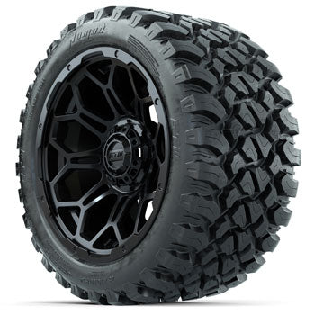 GTW Matte Black Bravo 14 in Wheels with 23x10-14 Nomad All-Terrain Tires - Set of 4