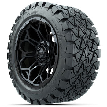 GTW Matte Black Bravo 14 in Wheels with 22x10-14 Timberwolf All-Terrain Tires - Set of 4