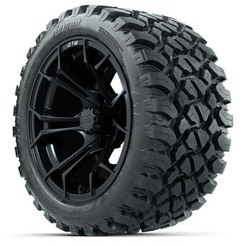 GTW Matte Black Spyder 14 in Wheels with 23x10-14 Nomad All-Terrain Tires - Set of 4