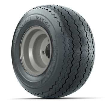 Gray Steel 8 in Wheels with 18 in Kenda Hole-N-1 Tires - Set of 4