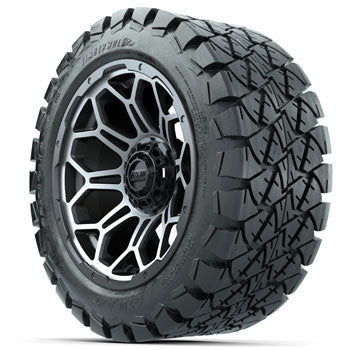GTW Matte Machined/Gray Bravo 14 in Wheels with 22x10-14 Timberwolf All-Terrain Tires - Set of 4