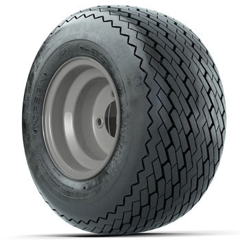 Gray Steel 8 in Wheels with 18 in GTW Topspin Tires - Set of 4