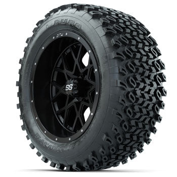 GTW Matte Black Vortex 14 in Wheels with 23x10-14 Duro Desert All-Terrain Tires - Set of 4
