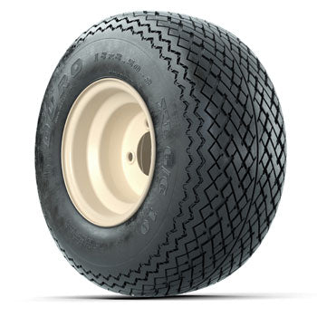 Ivory Steel 8 in Wheels with 18 in Duro Sawtooth G/C10 Tires - Set of 4