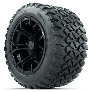 GTW Matte Black Spyder 12 in Wheels with 20x10-R12 Nomad All-Terrain Tires - Set of 4
