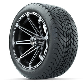 GTW Machined/Black Element 14 in Wheels with 225/30-14 Mamba Street Tires - Set of 4