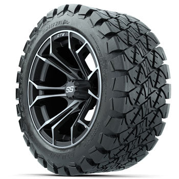 GTW Spyder Wheels 14 in Wheels with 22x10-14 in Timberwolf All Terrain Tires - Set of 4