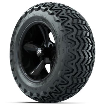GTW Black Godfather 14 in Wheels with 23x10-14 GTW Predator All-Terrain Tires - Set of 4