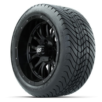 GTW Matte Black Diesel 14 in Wheels with 225/30-14 Mamba Street Tires - Set of 4