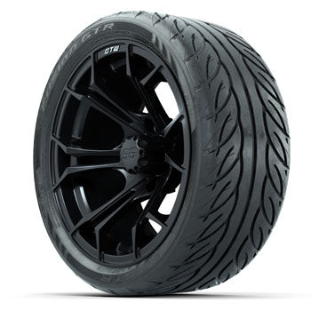 GTW Matte Black Spyder 14 in Wheels with 205/40-R14 Fusion GTR Street Tires - Set of 4