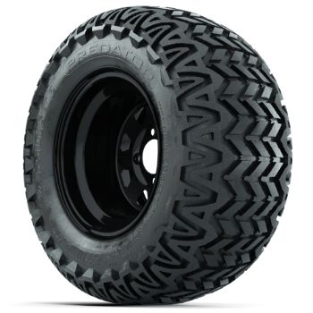 Black Steel 12 in Wheels with 23x10.5-12 GTW Predator All-Terrain Tires - Set of 4
