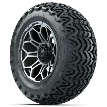 GTW Matte Machined/Gray Bravo 14 in Wheels with 23x10-14 GTW Predator All-Terrain Tires - Set of 4