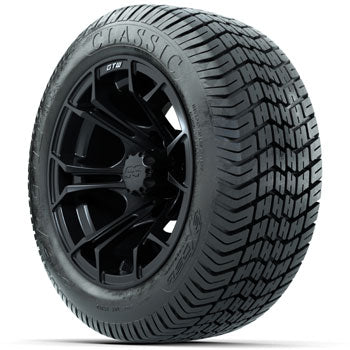 GTW Matte Black Spyder 12 in Wheels with 215/40-12 Excel Classic Street Tires - Set of 4