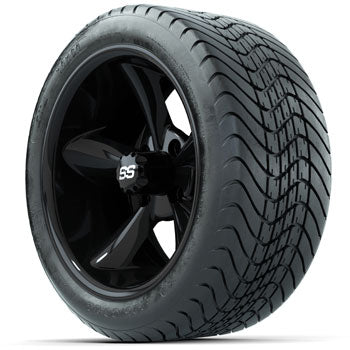 GTW Black Godfather 14 in Wheels with 225/30-14 Mamba Street Tires - Set of 4