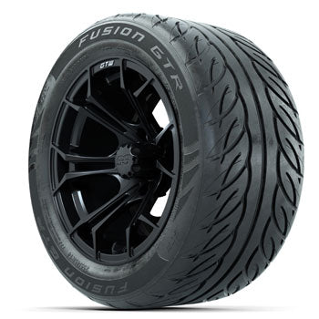 GTW Matte Black Spyder 14 in Wheels with 255/45-R14 Fusion GTR Street Tires - Set of 4