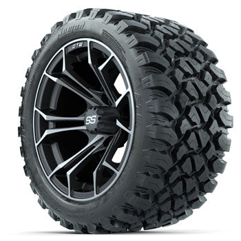 GTW Matte Machined/Gray Spyder 14 in Wheels with 23x10-14 Nomad All-Terrain Tires - Set of 4