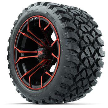 GTW Red/Black Spyder 14 in Wheels with 23x10-14 Nomad All-Terrain Tires - Set of 4