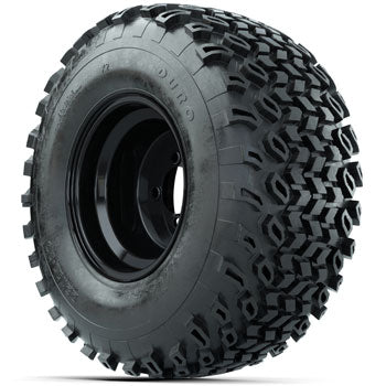 Black Steel Offset 10 in Wheels with 22x11-10 Duro Desert All-Terrain Tires - Set of 4