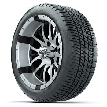 GTW Machined/Black Diesel 14 in Wheels with 205/30-14 Fusion Street Tires - Set of 4